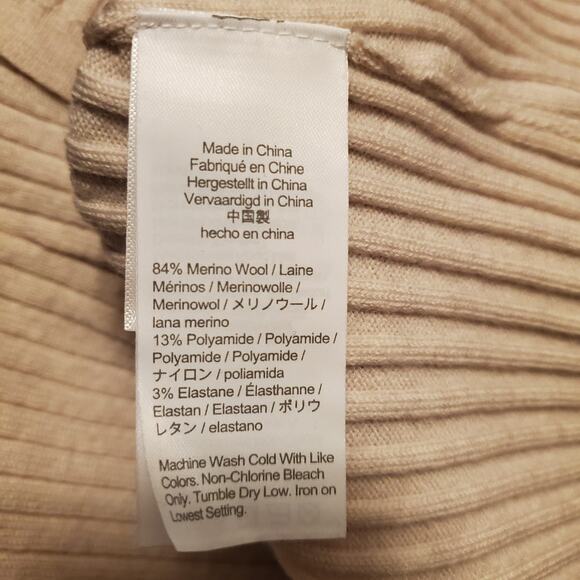 NEW J. Crew Merino Blend Ribbed Henley Sweater Dress Heather Flax Size L Neutral - Picture 7 of 8